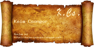 Keim Csongor névjegykártya